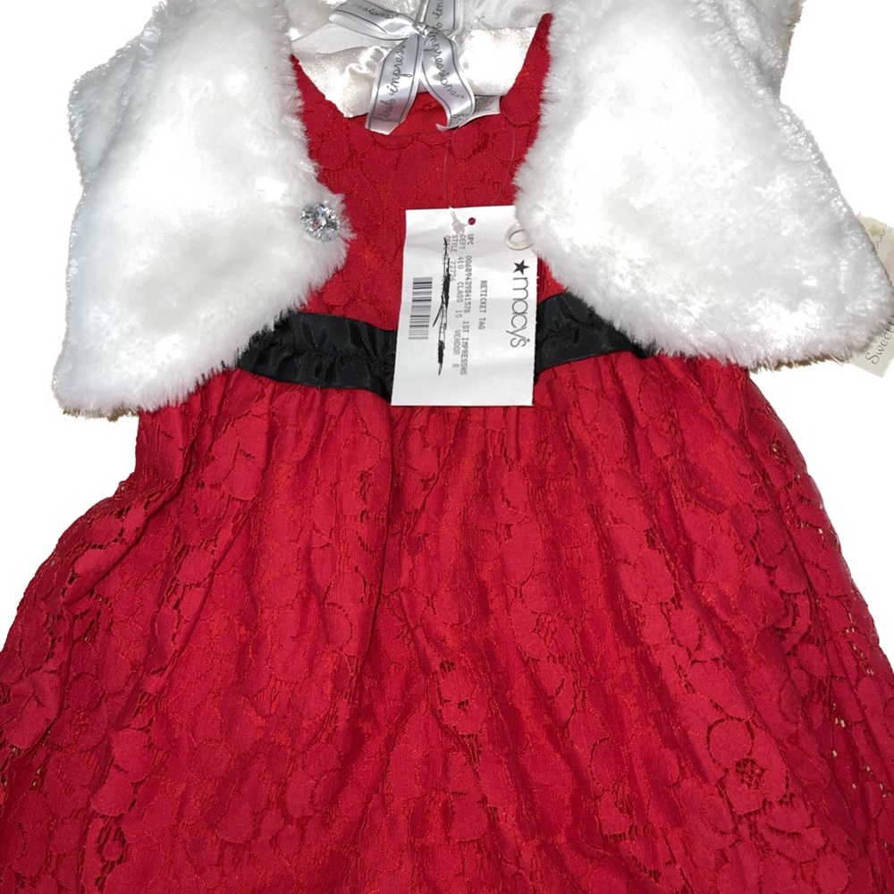 Christmas dress with fur coat 18 Months
